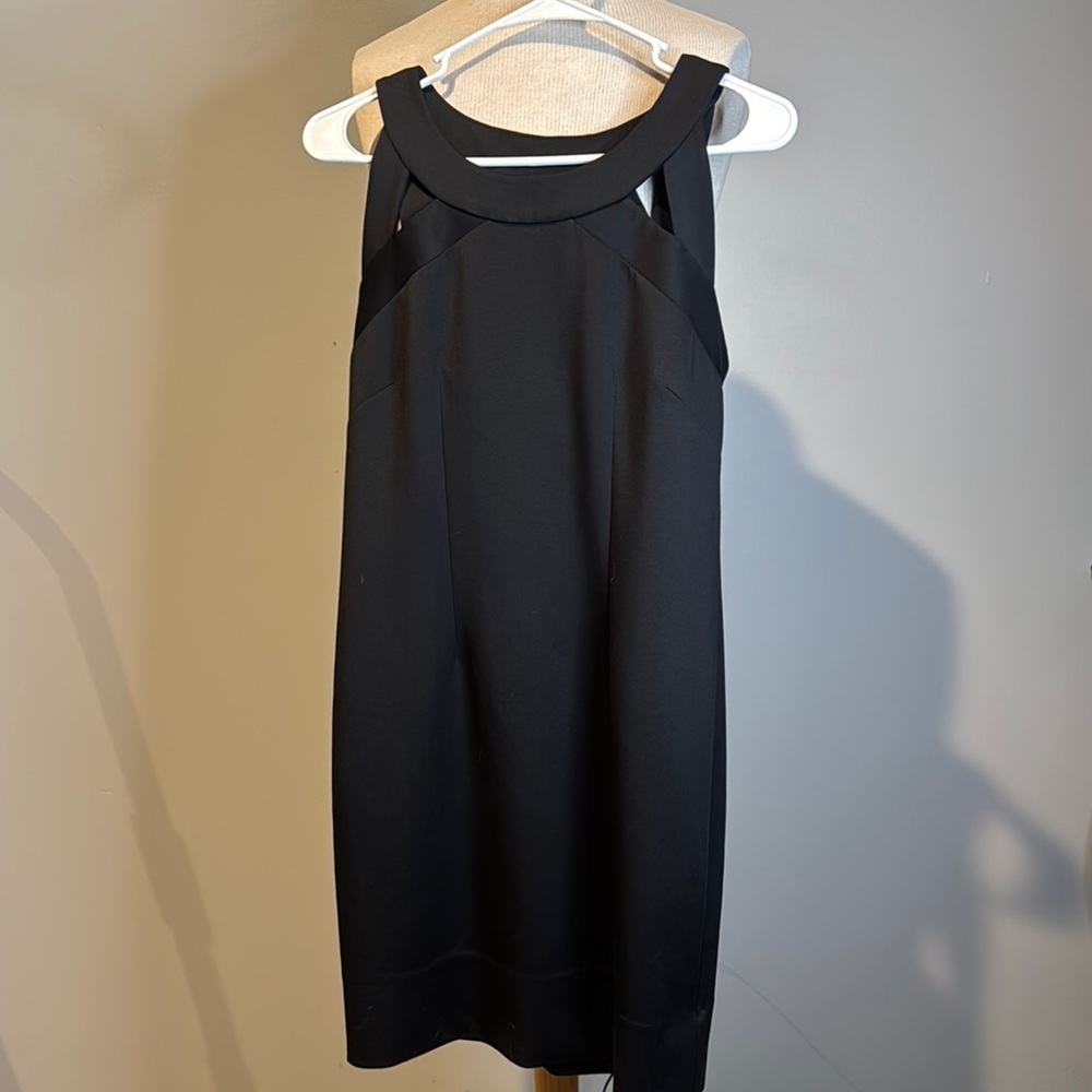 Gretchen Scott Designs Black Sleeveless Halter Cocktail Dress
